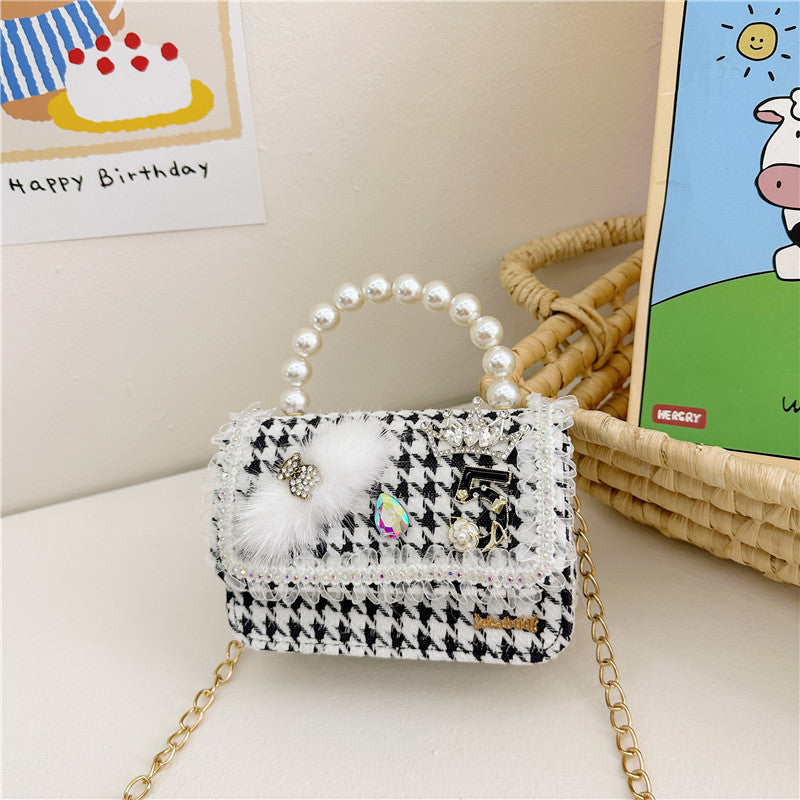 Fashion Autumn Pearl Cute Bow Mini Children's Shoulder Bags