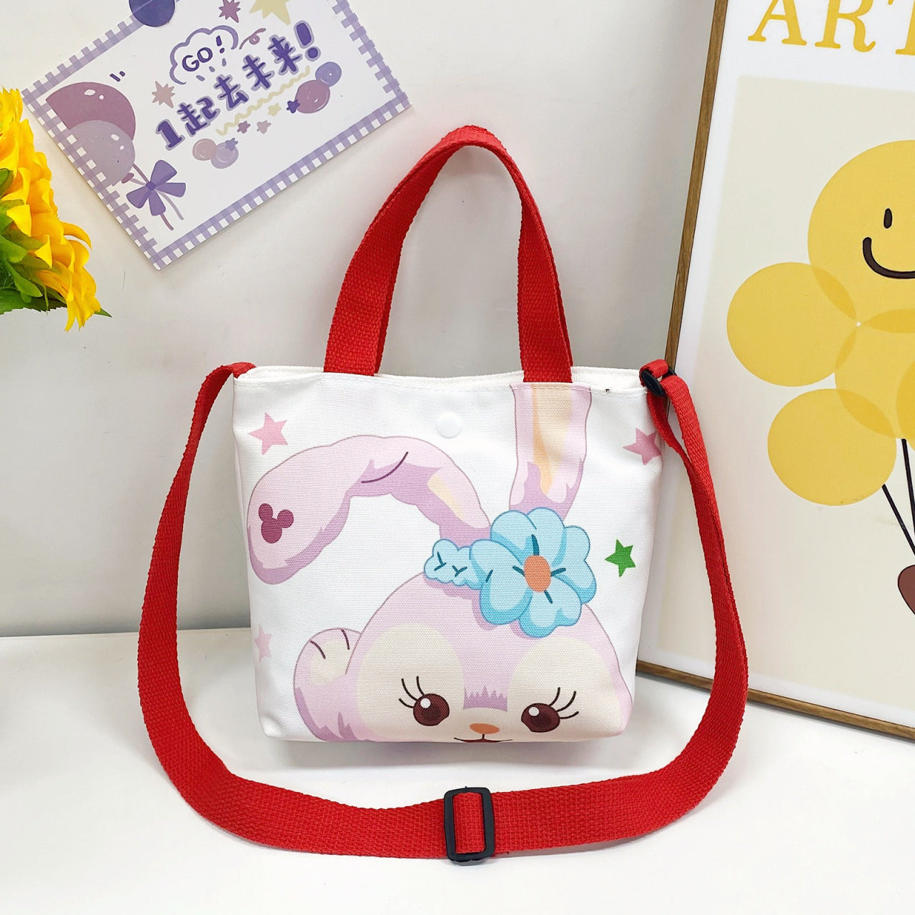 Children's Trendy Fashion Canvas Cartoon Printed Korean Style Children's Shoulder Bags