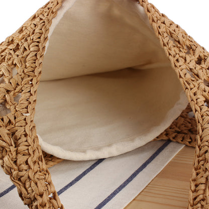 French Style Large Capacity Straw Simple Underarm Seaside Shoulder Bags