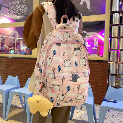 Women's Style For Junior Cute Cat Print Backpacks