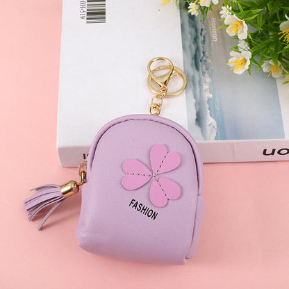 Simple Cute Leather Zipper Portable One Children's Coin Purse