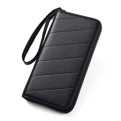 Men's Long Zipper Clutch Mobile Embossed Multiple Men's Wallets