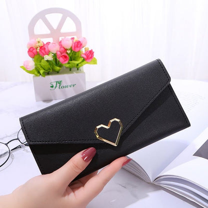 Women's Plain Heart-shaped Long Multiple Slots Mobile Buckle