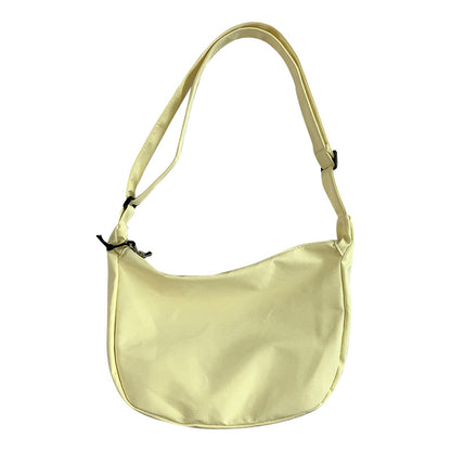 Korean Style Versatile Simple Waffle Artistic Solid Color Bags