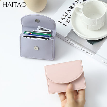 Short Simple Multi Slots Zipper Korean Ladies Wallets