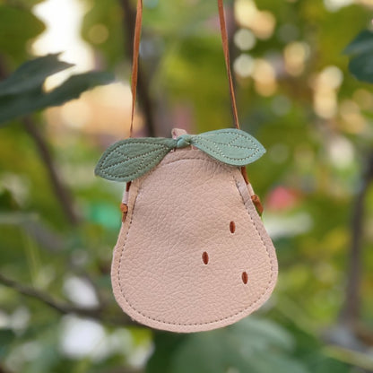 Porte-monnaie pour enfants en cuir souple à motif litchi