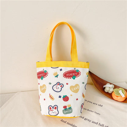 Carrying Canvas Family Lunch Box Cartoon Handbags