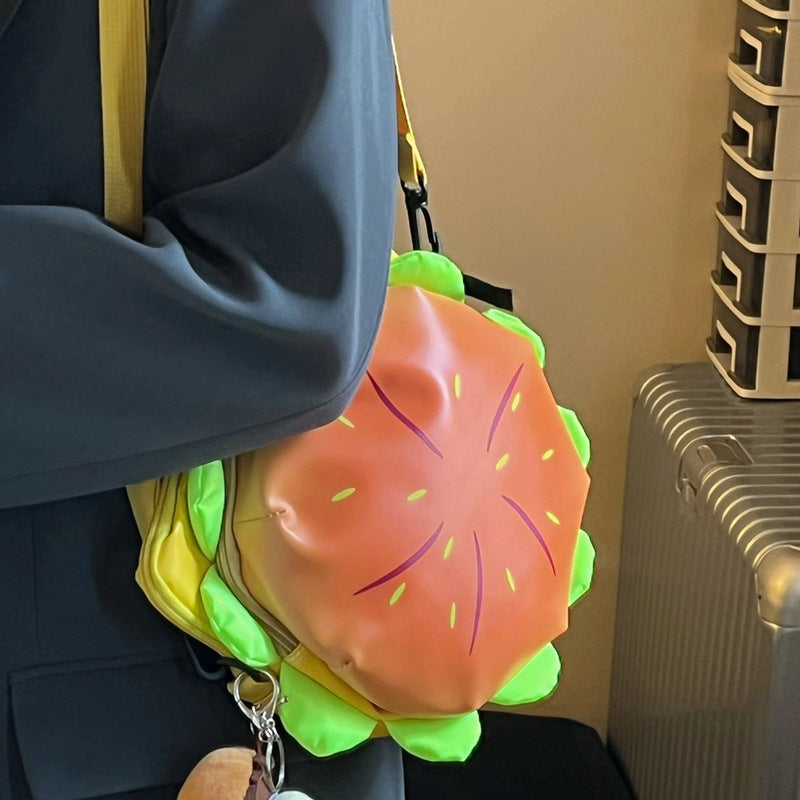 Hamburger Cartoon Cheese Three-dimensional Female Cute Crossbody Bags