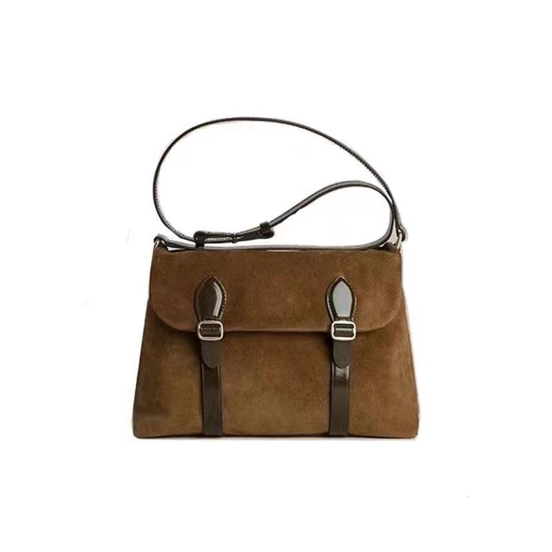 Women's Korean Style Niche Suede Retro Document Crossbody Bags