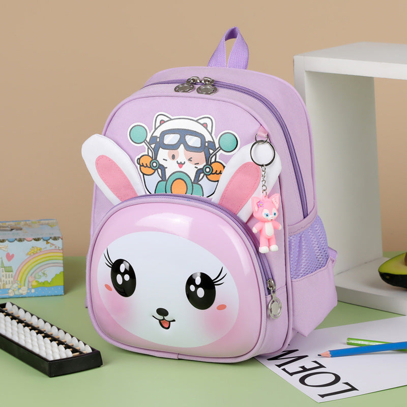 Sacs d'école primaires à motif de lapin mignon avec motif de dessin animé