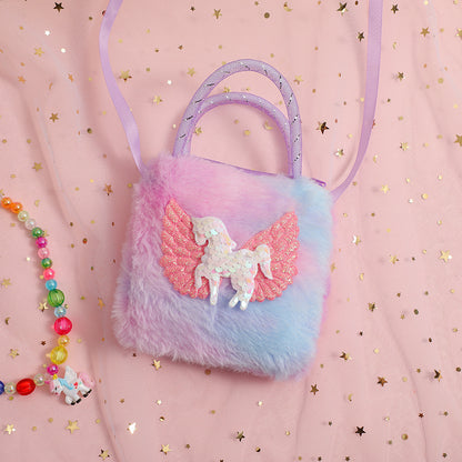 Sacs à bandoulière pour enfants avec motif licorne de dessin animé mignon pour le rangement et l'usure quotidienne