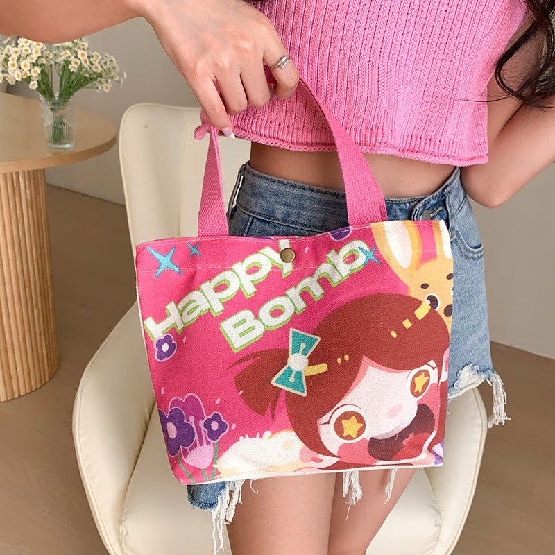 Canvas Female Hand Holding Cloth College Handbags