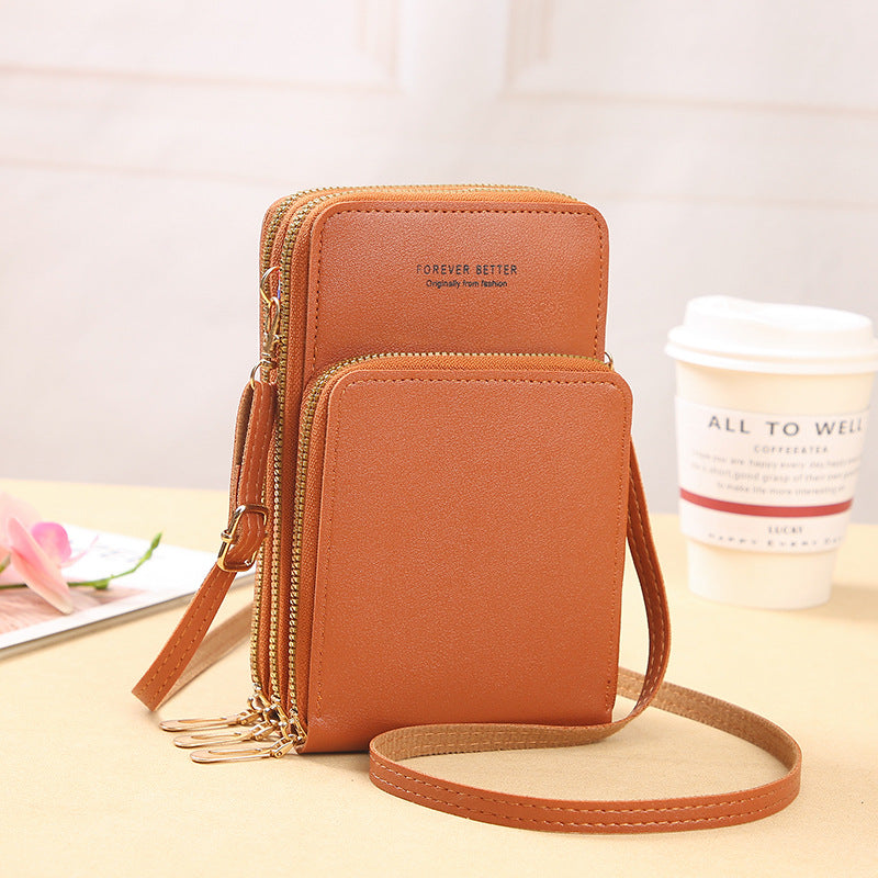 Women's Large Capacity Solid Color Fashion Simple Touch Phone Bags