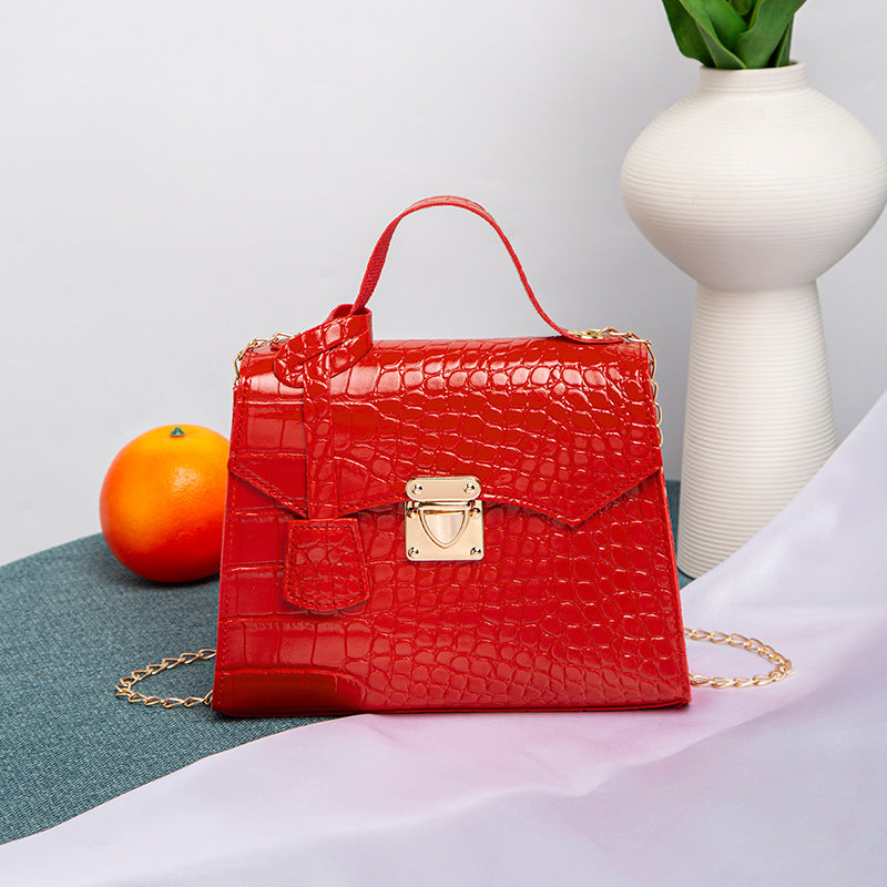 Women's Summer Street Fashion Leather Small Square Handbags