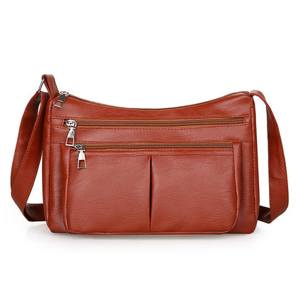 Women's Spring Mom Washed Soft Leather Versatile Crossbody Bags