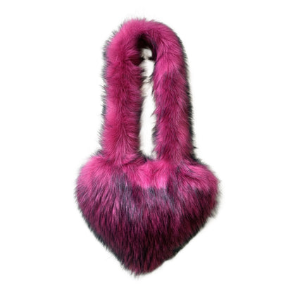 Sacs à bandoulière élégants en peluche imitation fourrure de raton laveur