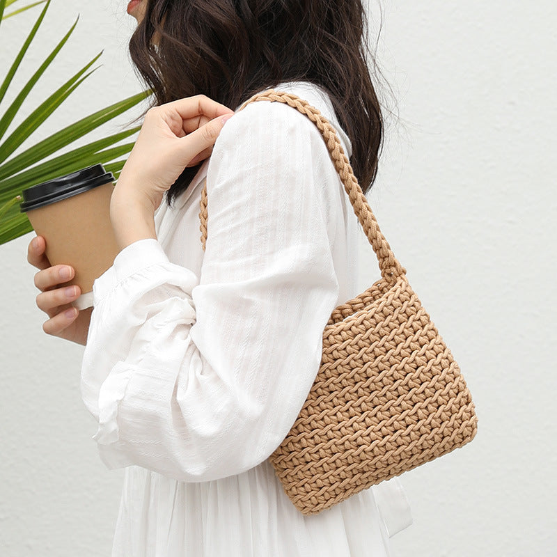 Women's Style Artistic Woven Fashion Cotton Thread Hollow Bags