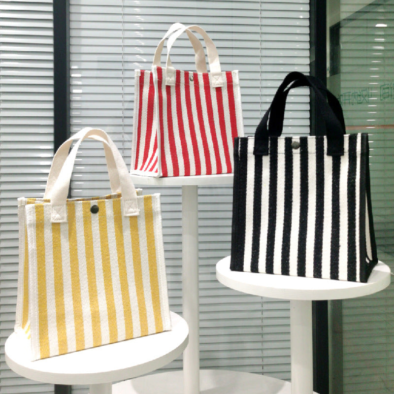 Striped Shopping Portable Thick Canvas Mom Bags