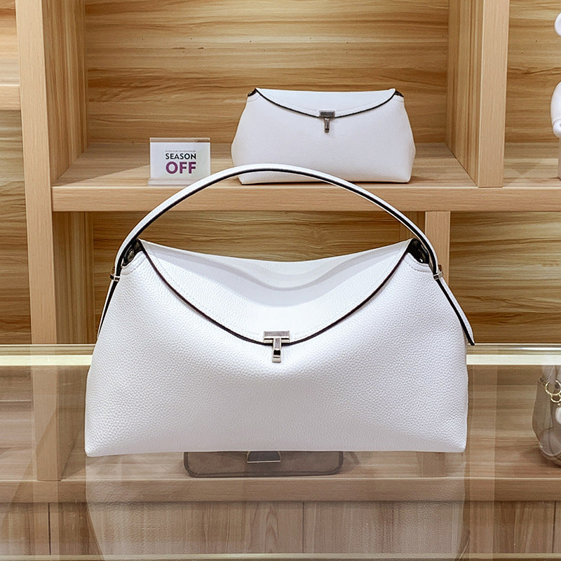 Women's Simple Commute Grain Surface Shape Flap Handbags