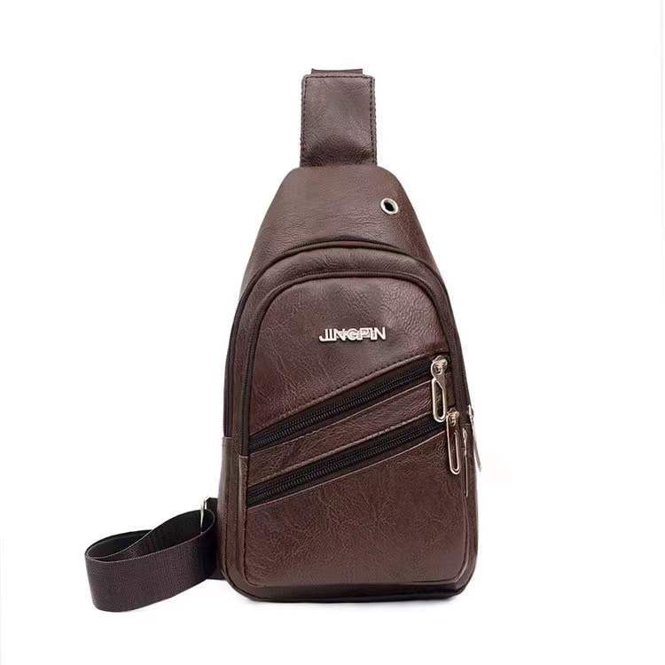 Sac banane multifonctionnel en cuir coréen pour homme