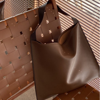 Women's Genuine Leather Korean Style Simple Fashion Tote Bags