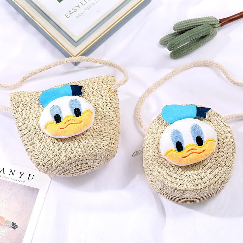 Children's Small Cartoon Doll Cute Straw Woven Children's Coin Purse