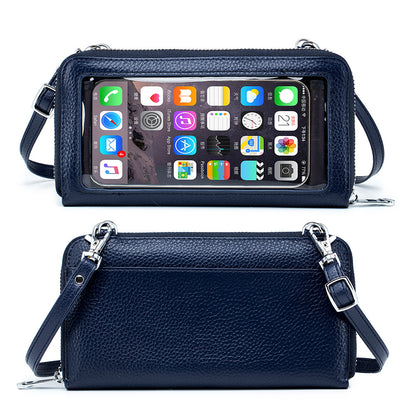 Women's Leather Mini Simple Touch Screen Stylish Phone Bags