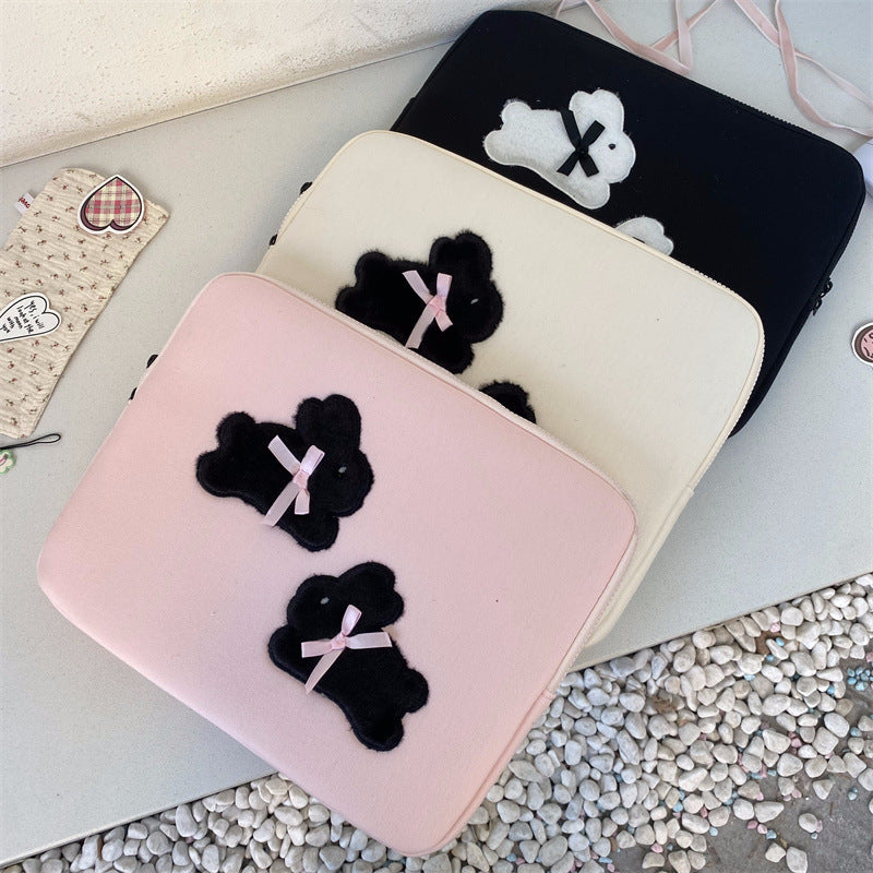 Sacs de rangement pour tablette avec doublure en forme de lapin et nœud papillon