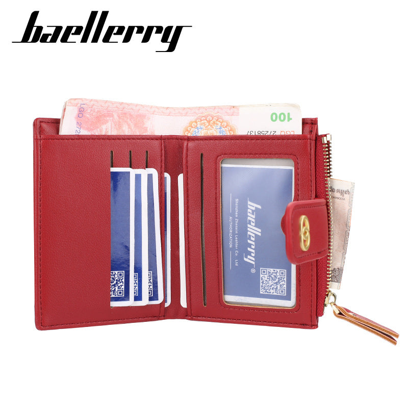 Women's Short Korean Style Multiple Slots Embroidered Ladies Wallets