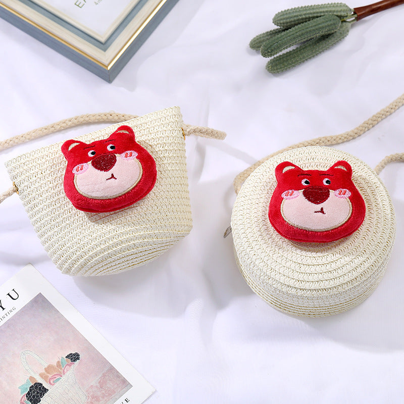 Children's Small Cartoon Doll Cute Straw Woven Children's Coin Purse