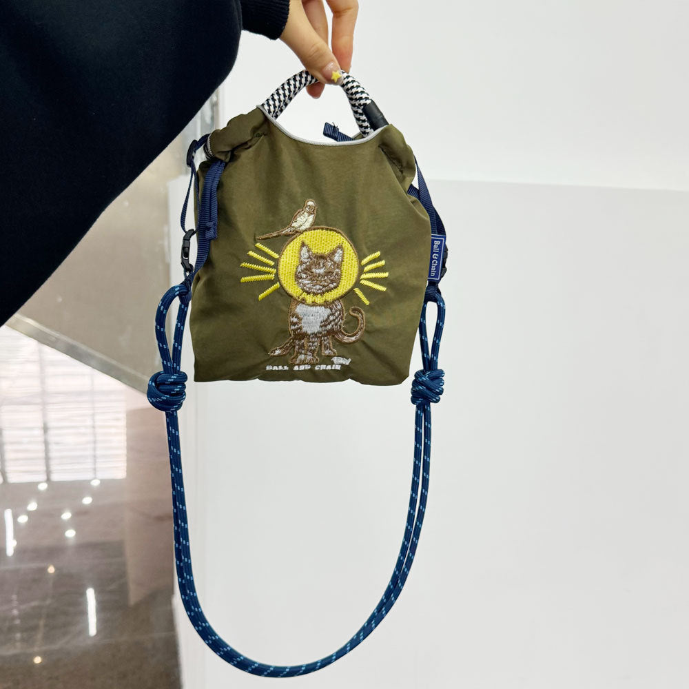 High Round Environmental Protection Shopping Nylon Crossbody Bags