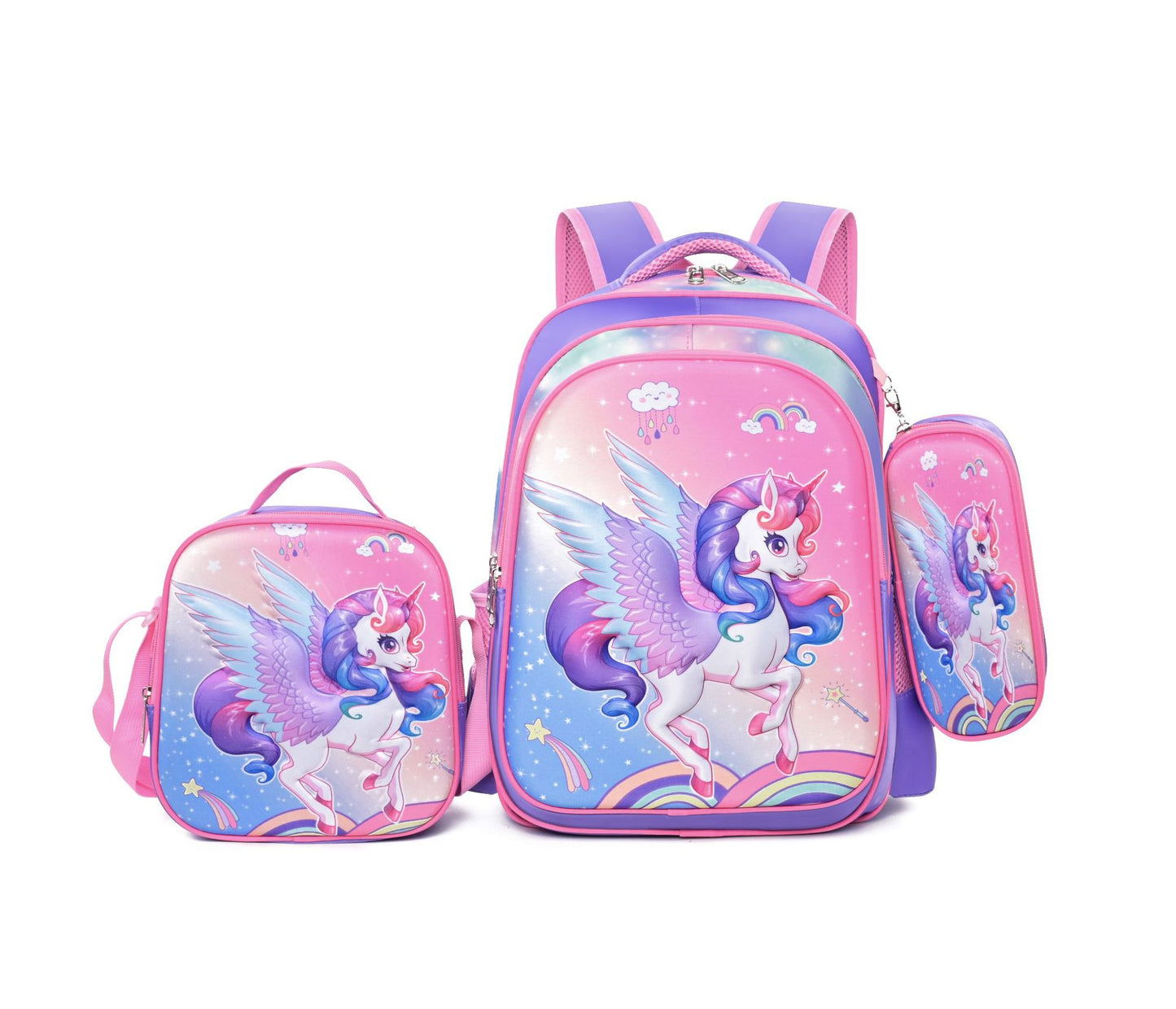 Ensemble de sacs à lunch pour crayons de dessin animé Cool Primary Set