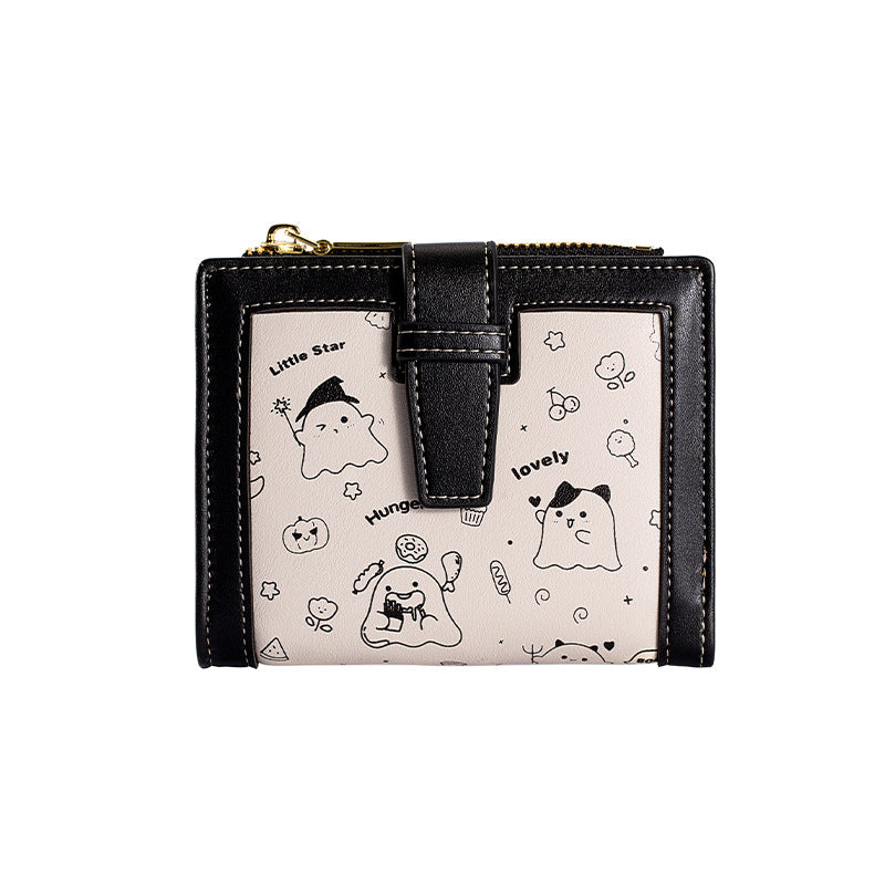 Women's Cute Little Ghost Short Two Fold Ladies Wallets