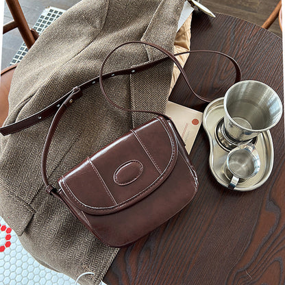 Women's Wax Skin Saddle Niche Texture Fashion Bags