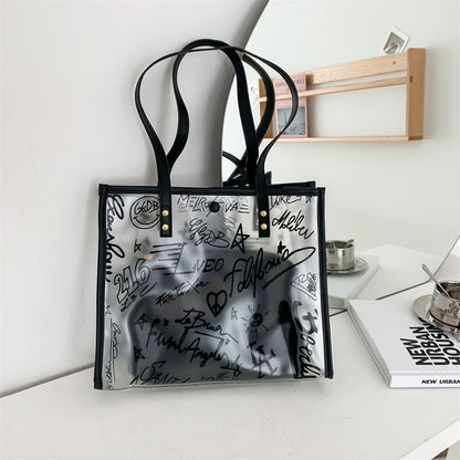 Charming Transparent Family Waterproof Class Commuter Handbags