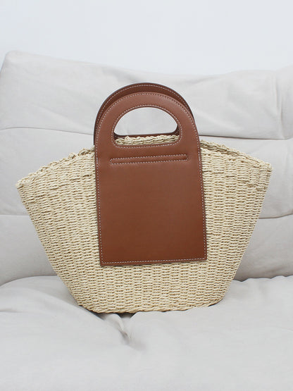 Women's Large Capacity Straw Woven Fashion Tote Handbags