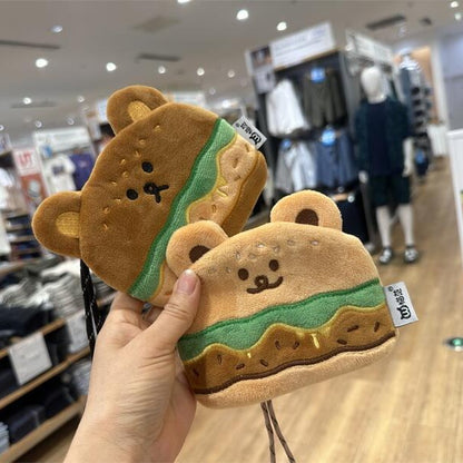 Burger Bear Change Earphone Storage Birthday Crossbody Bags