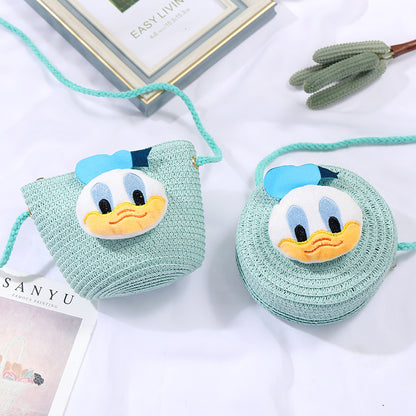 Children's Small Cartoon Doll Cute Straw Woven Children's Coin Purse