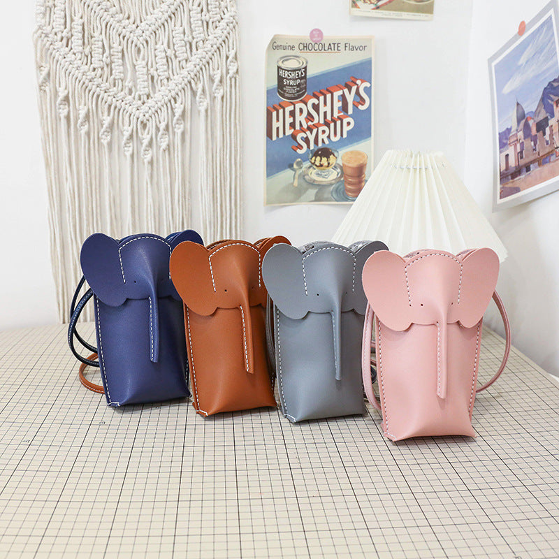 Cute Elephant Mobile Solid Color Fresh Crossbody Bags