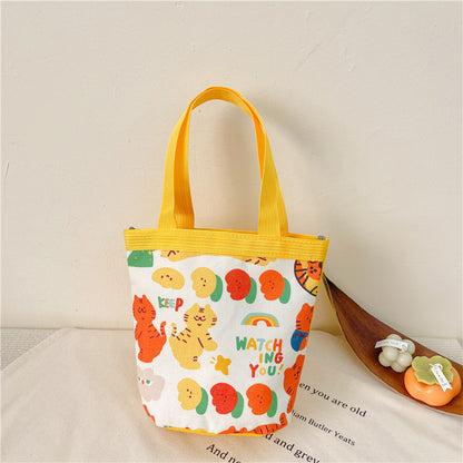 Carrying Canvas Family Lunch Box Cartoon Handbags