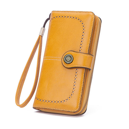 Women's Long Zipper Billfold Leather Fashion Ladies Wallets