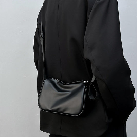 Sac messager pour homme en cuir texturé à la mode About Commute Pouch