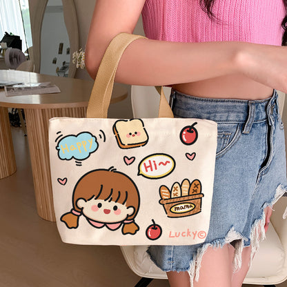 Canvas Female Cartoon Cabs Fashion Korean Handbags