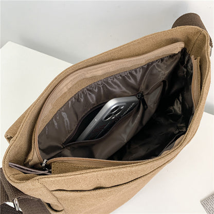 Sacs messagers pour hommes en toile de style tendance de travail de grande capacité