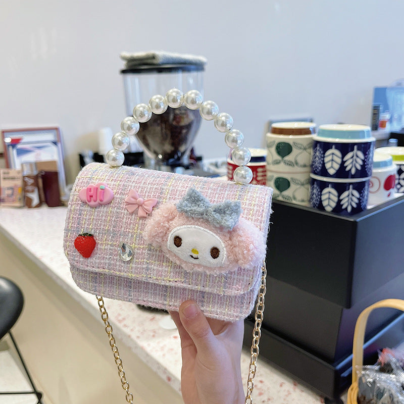 Children's Pearl Cartoon Doll Accessory Fashion Princess Children's Shoulder Bags