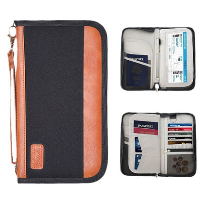 Passport Leather Document Large Capacity Swiping Id Package