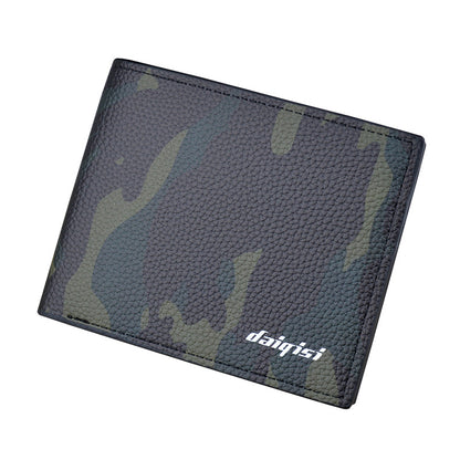 Men's Short Fashion Camouflage Thin Large Capacity Zipper Men's Wallets