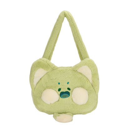 Cute Furry Cat Heart Fresh Versatile Large Shoulder Bags