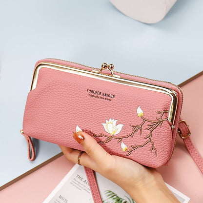 Petits sacs pour téléphone portable avec broderie florale intégrée pour femmes