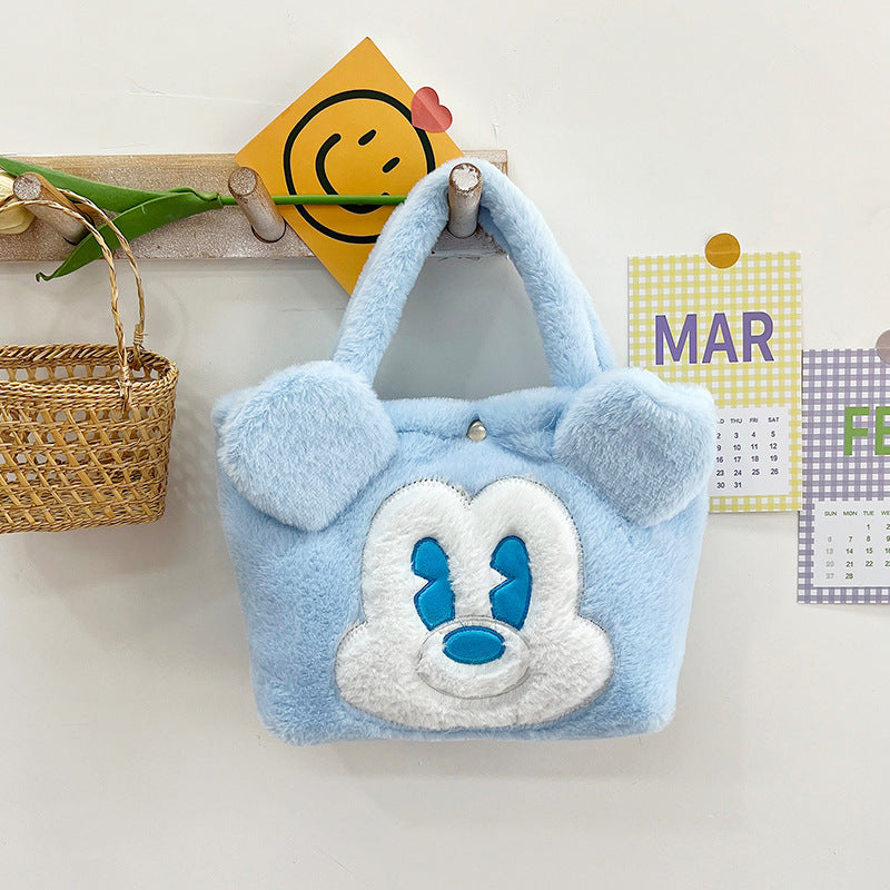 Children's Cute Cartoon Furry Portable Large Capacity Children's Shoulder Bags